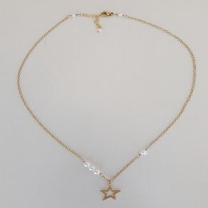 Halsk�de med guld stjerne