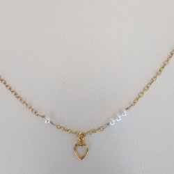 Love Pearls Halsk�de med hjerte