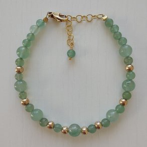 Thyra Armb�nd med Aventurin i guld