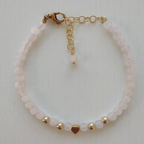 Freja Armb�nd med Rosakvarts i  guld