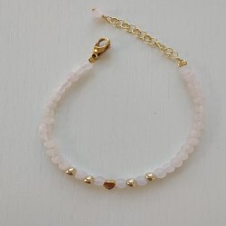 Freja Armb�nd med Rosakvarts i  guld