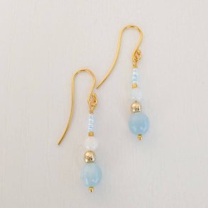 Freja �reringe med Akvamarin i guld