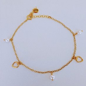 Ankelk�de med shell perler og hjerter 