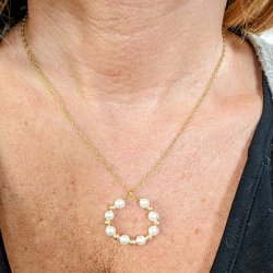 Love Pearls Halsk�de med cirkel 