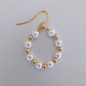 Love Pearls cirkel �rering i guld