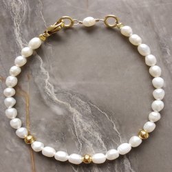 Love Pearls armb�nd i Guld