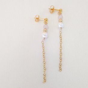 Tora �reringe med Rosakvarts i guld