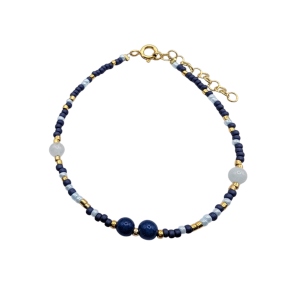 Lifa Armb�nd i guld med bl� Jade
