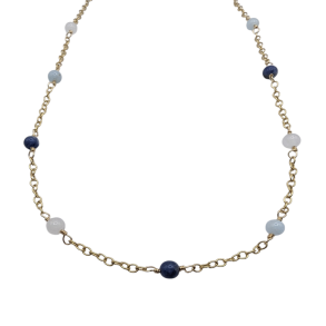 Liv - halsk�de med bl� sten