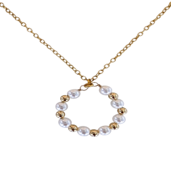 Love Pearls Halsk�de med cirkel 
