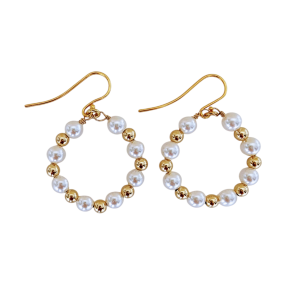 Love pearls cirkel �reringe i guld